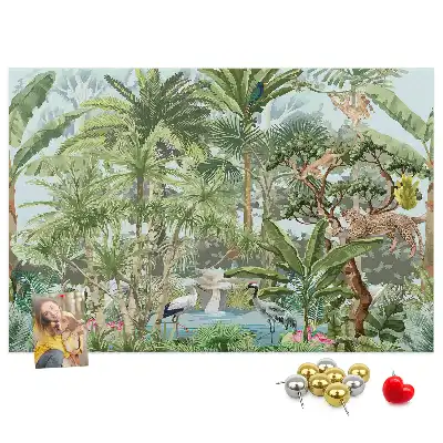 Tableau de liège motif jungle et environnement naturel