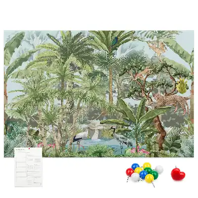 Tableau de liège motif jungle et environnement naturel
