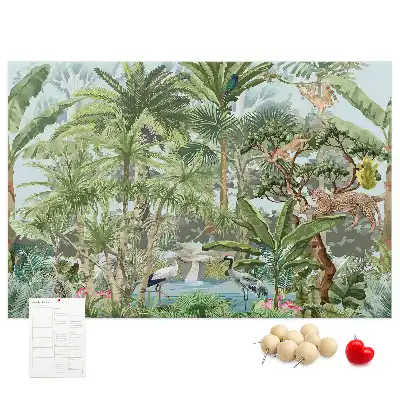 Tableau de liège motif jungle et environnement naturel