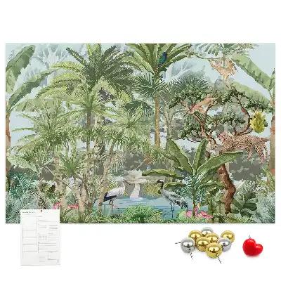 Tableau de liège motif jungle et environnement naturel
