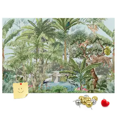Tableau de liège motif jungle et environnement naturel