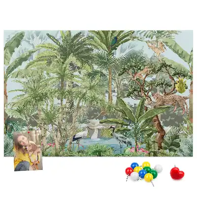 Tableau de liège motif jungle et environnement naturel