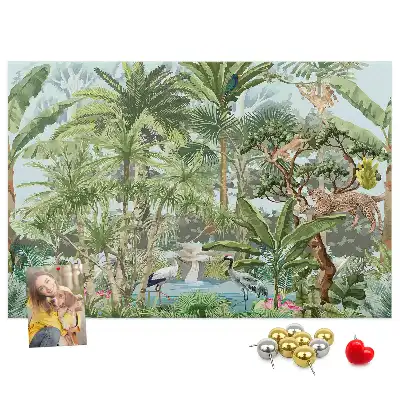 Tableau de liège motif jungle et environnement naturel