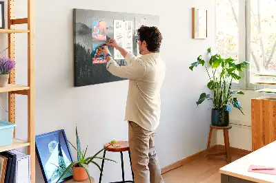 Tableau en liège déco Forêt paysage