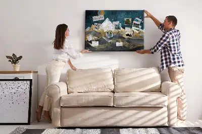 Tableau d’affichage en liège Montagnes la nuit