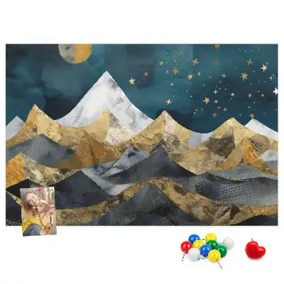 Tableau d’affichage en liège Montagnes la nuit