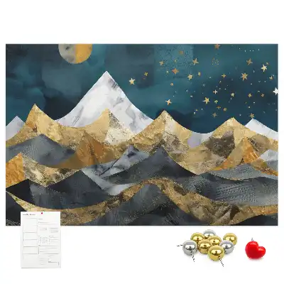 Tableau d’affichage en liège Montagnes la nuit