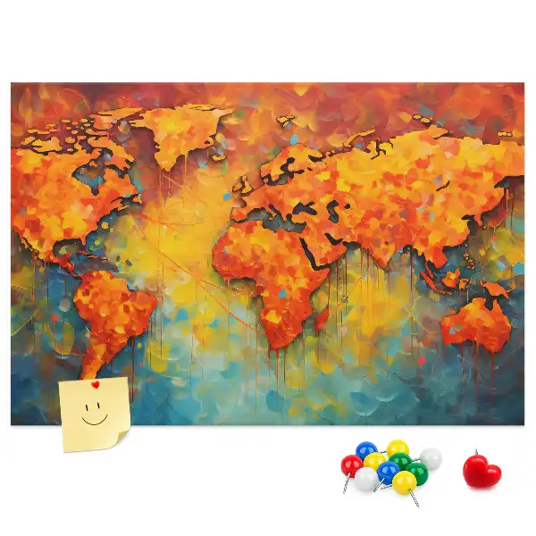 Carte du monde décorative en liège