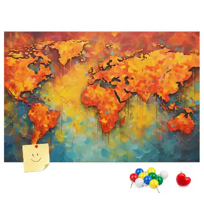 Carte du monde décorative en liège