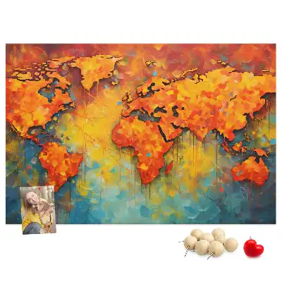 Carte du monde décorative en liège