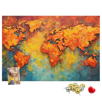Carte du monde décorative en liège