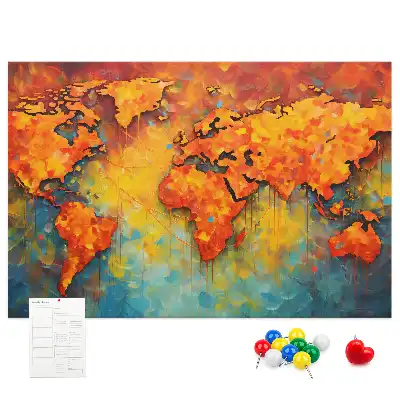 Carte du monde décorative en liège