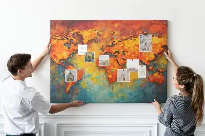 Carte du monde décorative en liège