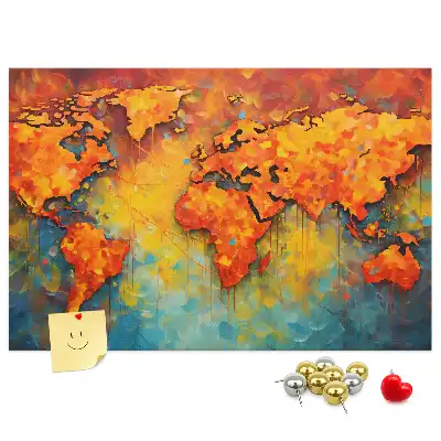 Carte du monde décorative en liège