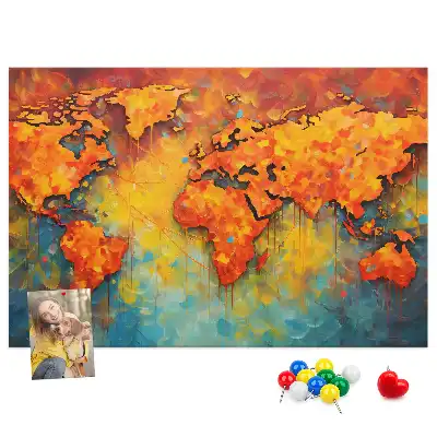 Carte du monde décorative en liège