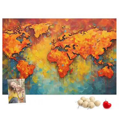 Carte du monde décorative en liège