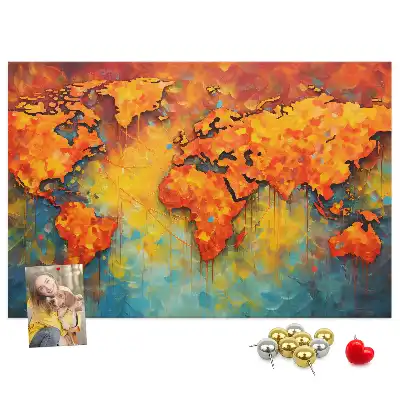 Carte du monde décorative en liège