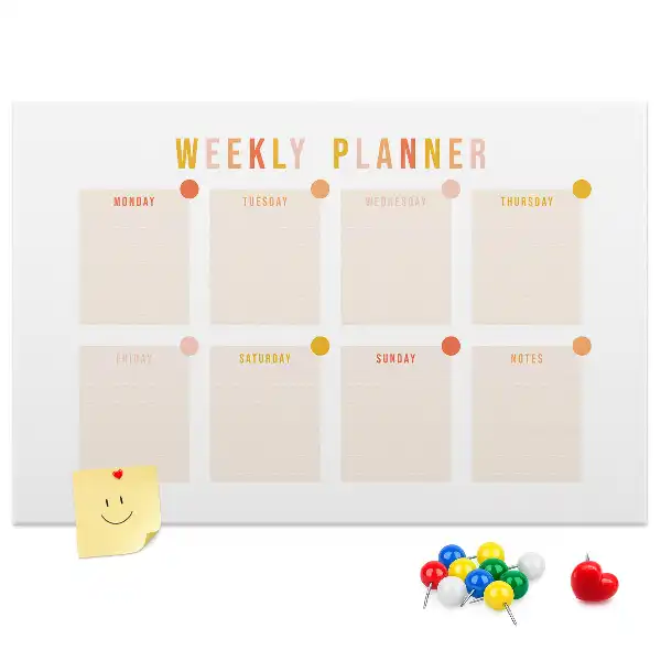 Tableau d’affichage en liège Planning de sept jours