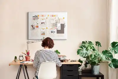 Tableau d’affichage en liège Planning de sept jours