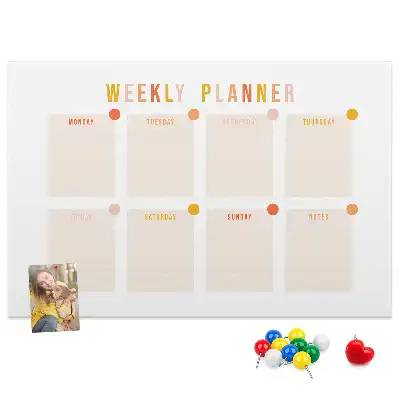 Tableau d’affichage en liège Planning de sept jours