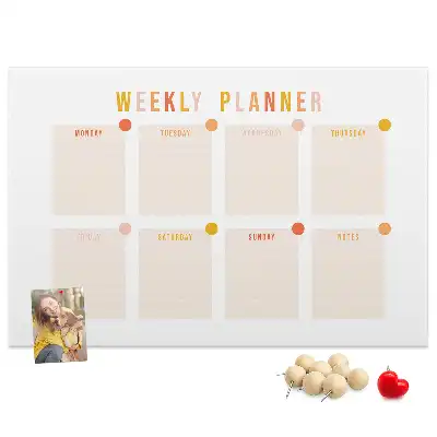 Tableau d’affichage en liège Planning de sept jours