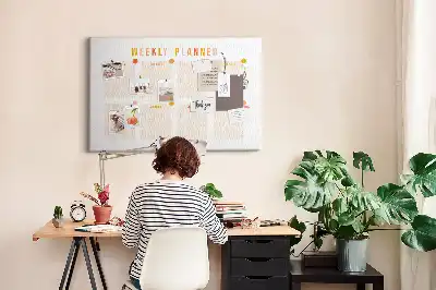 Tableau d’affichage en liège Planning de sept jours