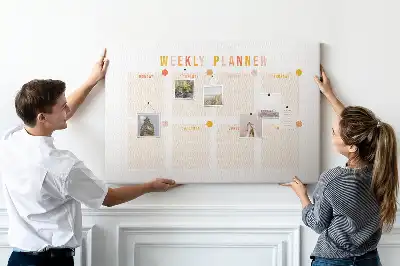 Tableau d’affichage en liège Planning de sept jours