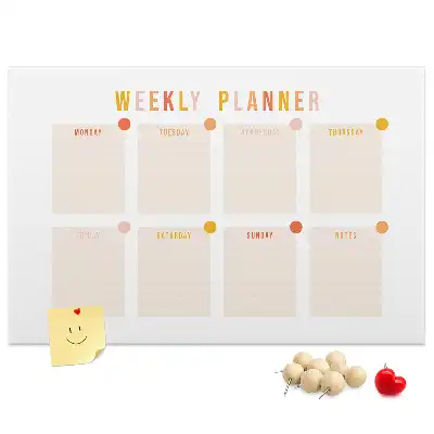 Tableau d’affichage en liège Planning de sept jours