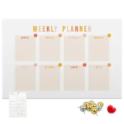 Tableau d’affichage en liège Planning de sept jours