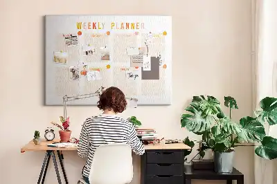Tableau d’affichage en liège Planning de sept jours