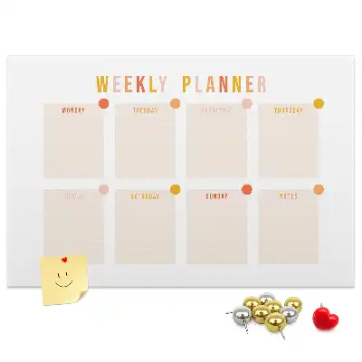 Tableau d’affichage en liège Planning de sept jours