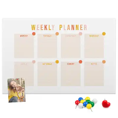 Tableau d’affichage en liège Planning de sept jours