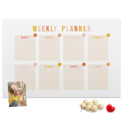 Tableau d’affichage en liège Planning de sept jours