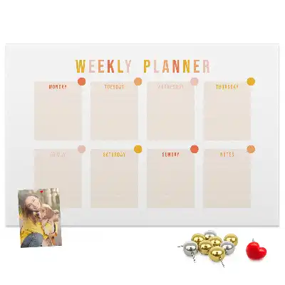 Tableau d’affichage en liège Planning de sept jours
