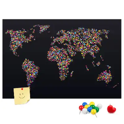 Tableau d’affichage en liège motif carte du monde