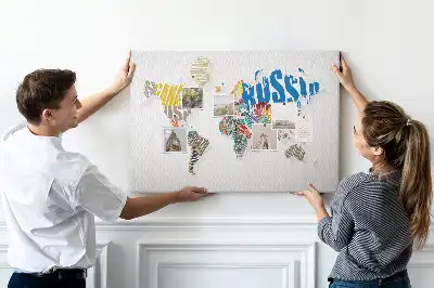 Tableau en liège décoratif avec inscription géographique