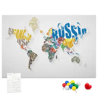 Tableau en liège décoratif avec inscription géographique