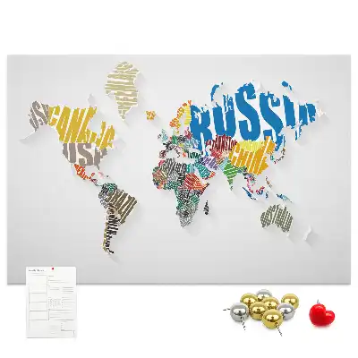 Tableau en liège décoratif avec inscription géographique