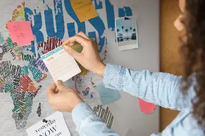 Tableau en liège décoratif avec inscription géographique