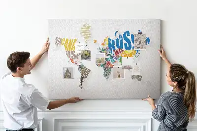 Tableau en liège décoratif avec inscription géographique