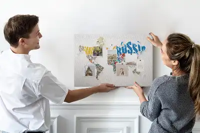 Tableau en liège décoratif avec inscription géographique