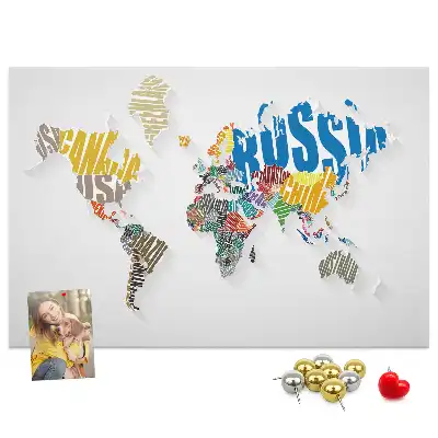 Tableau en liège décoratif avec inscription géographique