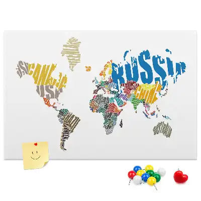 Tableau d’affichage en liège en forme de carte du monde