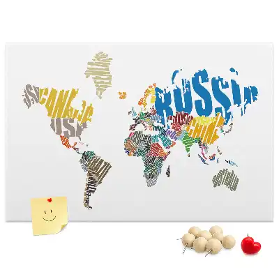 Tableau d’affichage en liège en forme de carte du monde