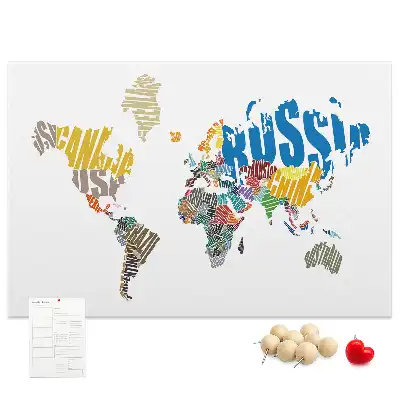 Tableau d’affichage en liège en forme de carte du monde