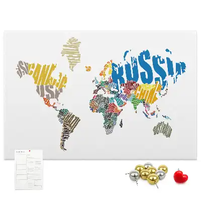Tableau d’affichage en liège en forme de carte du monde
