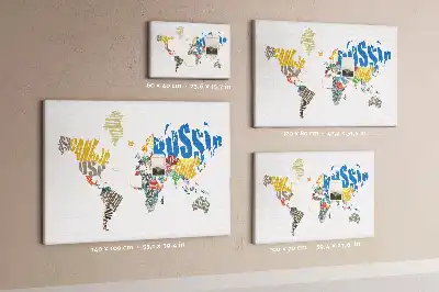 Tableau d’affichage en liège en forme de carte du monde