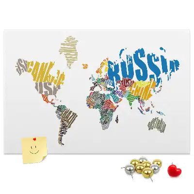 Tableau d’affichage en liège en forme de carte du monde