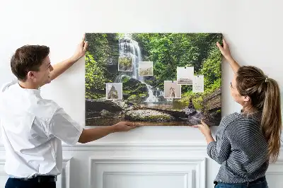 Tableau de liège Cascade forêt