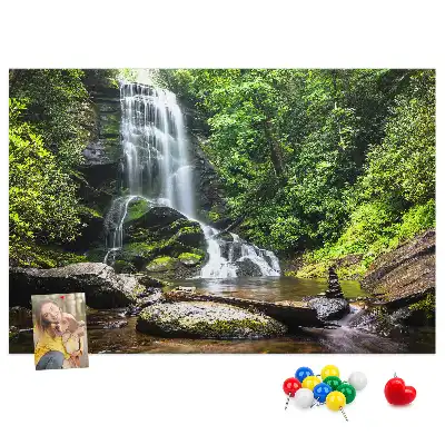 Tableau de liège Cascade forêt